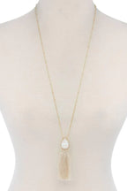Teardrop Shape Tassel Pendant Necklace | Mixtshop LLC