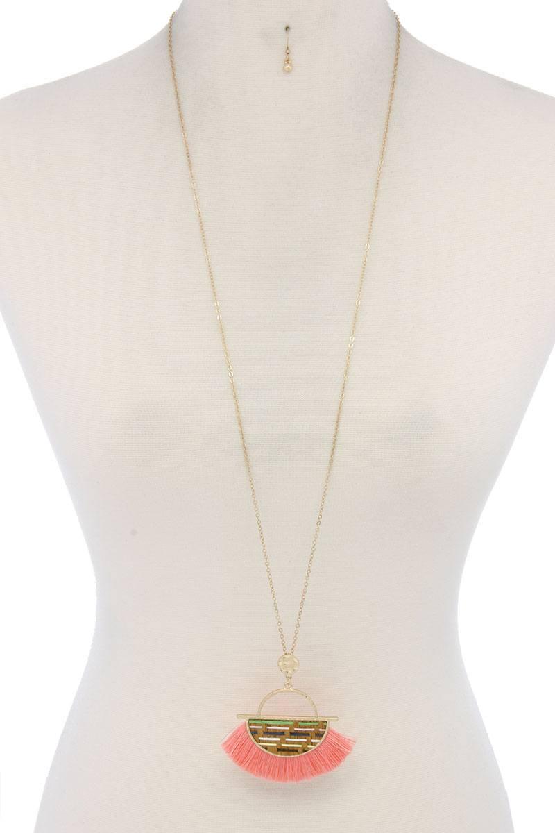 Half Circle Tassel Pendant Necklace | Mixtshop LLC