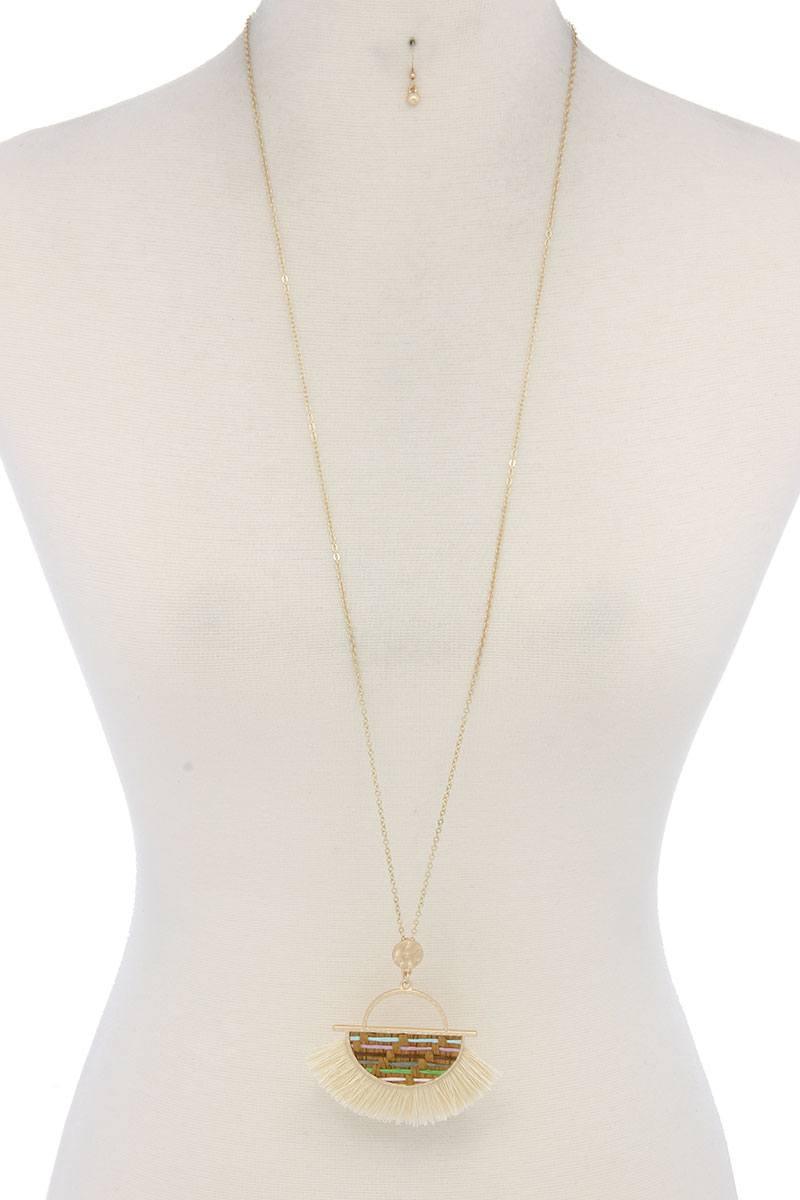 Half Circle Tassel Pendant Necklace | Mixtshop LLC