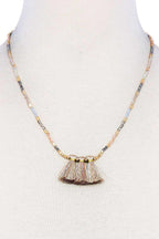 Modern Triple Tassel Beaded Necklace | Mixtshop LLC