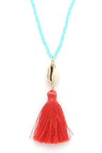 Cowrie Shell Tassel Beaded Necklace | Mixtshop LLC