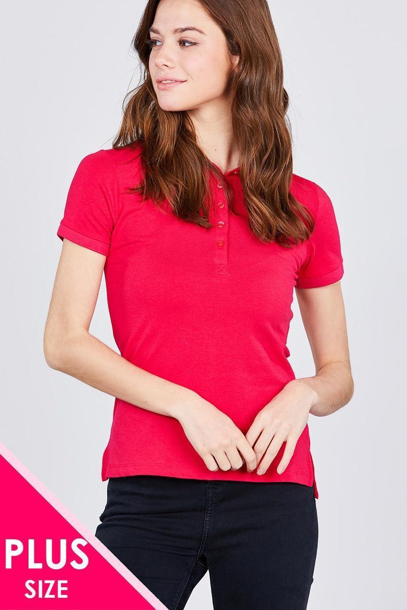 Classic Jersey Spandex Polo Top | Mixtshop LLC Main image