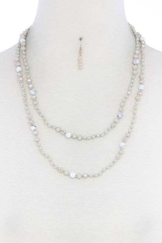 Beaded Fashion Long Necklace And Earring Set | Mixtshop LLC