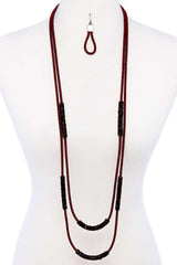Double Layer Chic Long Necklace And Earring Set | Mixtshop LLC