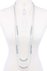 Double Layer Chic Long Necklace And Earring Set | Mixtshop LLC