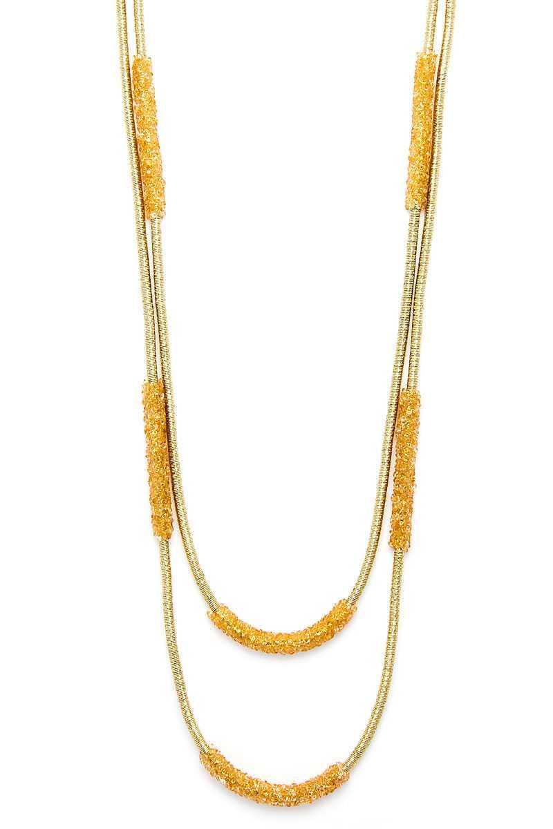 Double Layer Chic Long Necklace And Earring Set | Mixtshop LLC