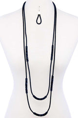 Double Layer Chic Long Necklace And Earring Set | Mixtshop LLC