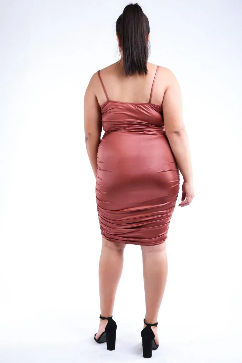 Ruched Pu Dress | Mixtshop LLC