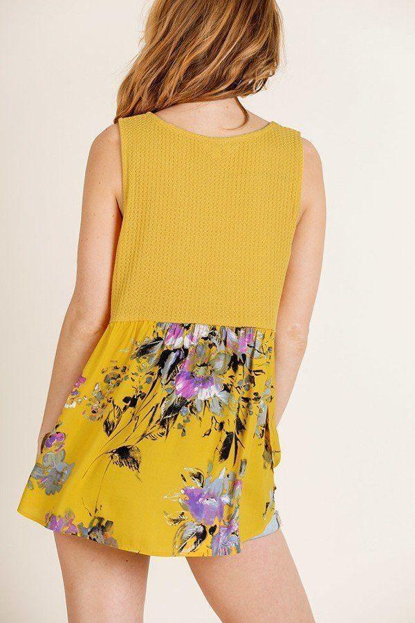 Sleeveless Waffle Knit Round Neck Tank Top | Mixtshop LLC