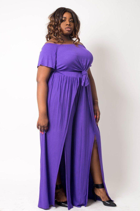 Plus Size Crop Top Pant Set | Mixtshop LLC