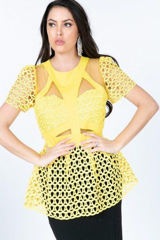 Bustier Bust Lace Peplum Top | Mixtshop LLC