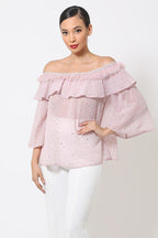 Polka Dot Sheer Off Shoulder Top | Mixtshop LLC