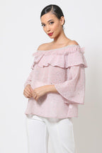 Polka Dot Sheer Off Shoulder Top | Mixtshop LLC