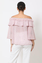Polka Dot Sheer Off Shoulder Top | Mixtshop LLC