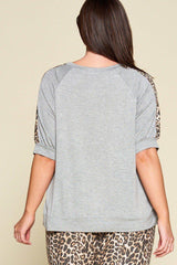 Plus Size Cute Animal Print Pocket French Terry Casual Top | Mixtshop LLC
