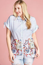 Striped Buttoned Down Collared Blouse | Mixtshop LLC