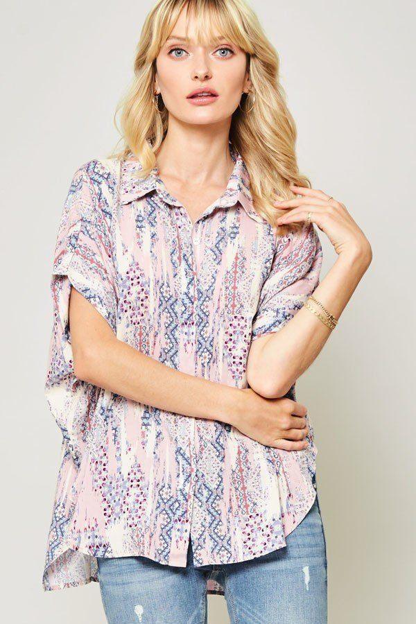 Ornately Patterned Woven Top | Mixtshop LLC Main image
