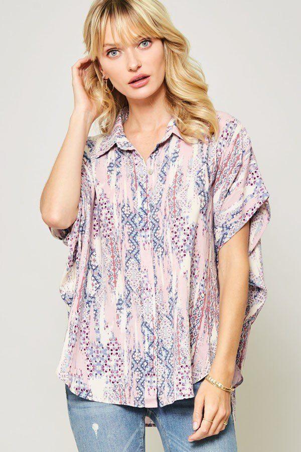 Ornately Patterned Woven Top Secondary image