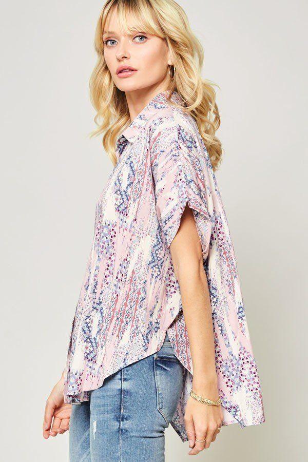 Ornately Patterned Woven Top | Mixtshop LLC