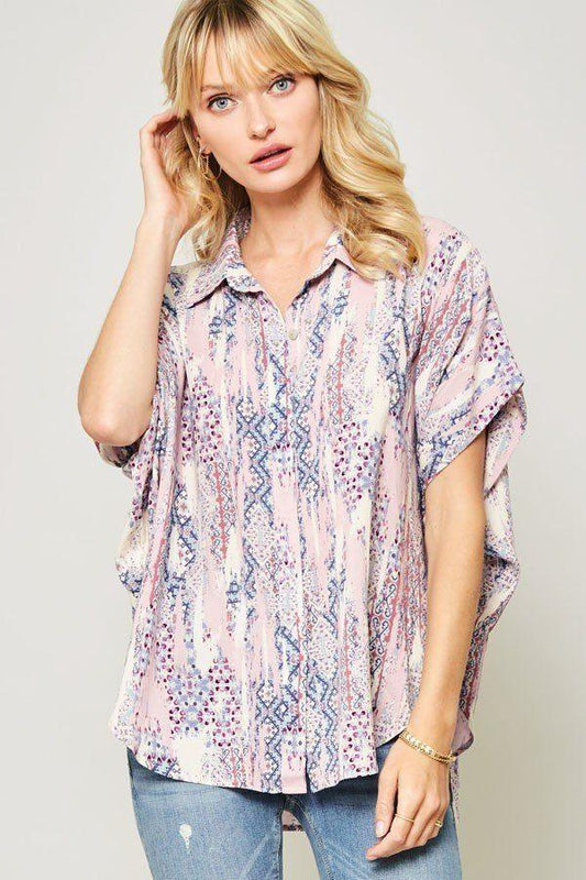Ornately Patterned Woven Top | Mixtshop LLC