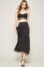 A Solid Woven Midi Skirt | Mixtshop LLC