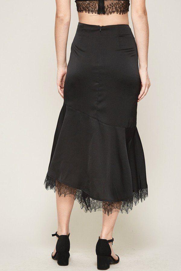 A Solid Woven Midi Skirt | Mixtshop LLC