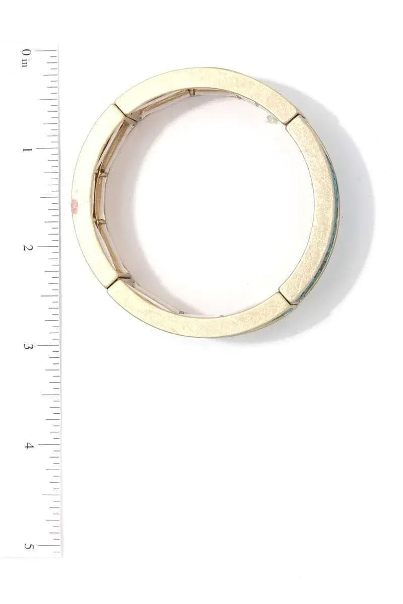 Aztec Pattern Metal Stretch Bracelet | Mixtshop LLC
