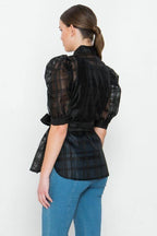 A See-thru Mini Length Organza Top | Mixtshop LLC