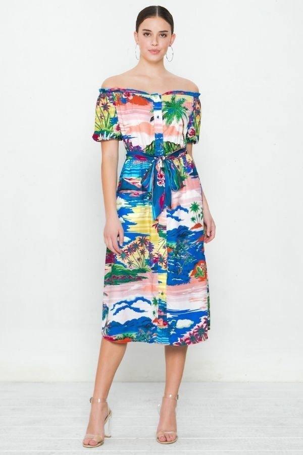 A Printed Woven Dress | Mixtshop LLC