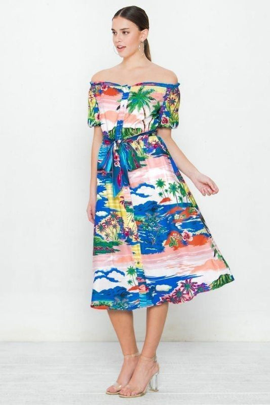 A Printed Woven Dress | Mixtshop LLC