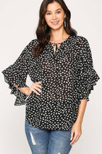 Leopard Printed Crepe Top | Mixtshop LLC