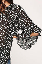 Leopard Printed Crepe Top | Mixtshop LLC