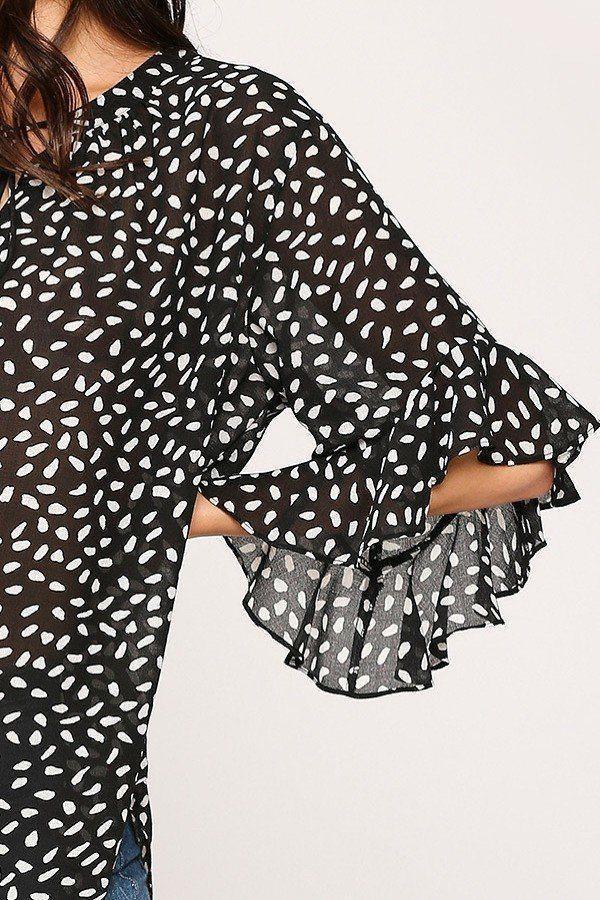 Leopard Printed Crepe Top | Mixtshop LLC