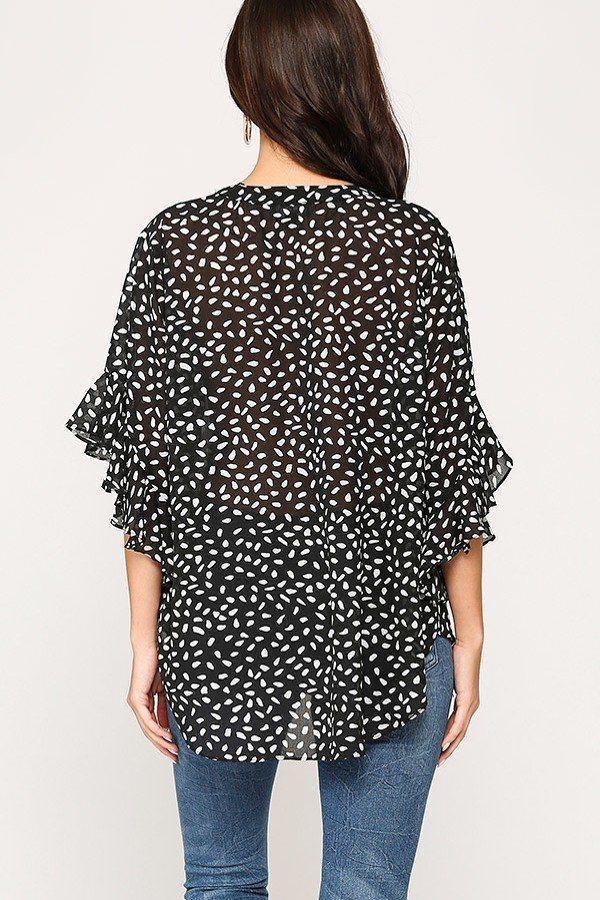 Leopard Printed Crepe Top | Mixtshop LLC