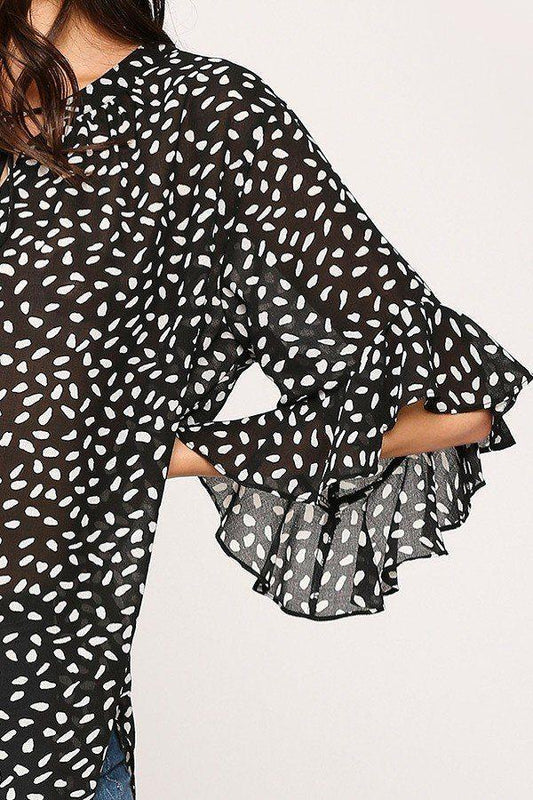 Leopard Printed Crepe Top | Mixtshop LLC