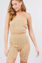 Twisted Effect Bermuda Length Sweater Shorts | Mixtshop LLC
