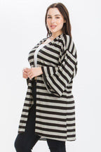 Striped, Cardigan With Kimono Style Sleeves | Mixtshop LLC