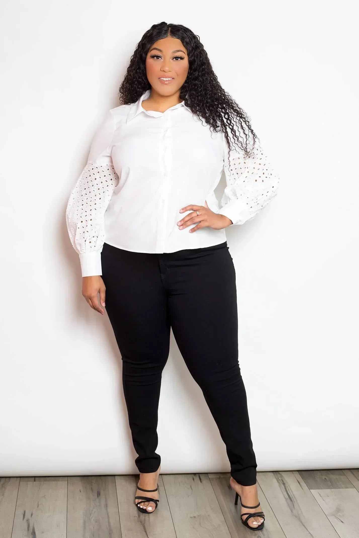 Blouse With Punched Sleeves Secondary image