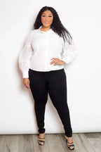 Blouse With Punched Sleeves | Mixtshop LLC