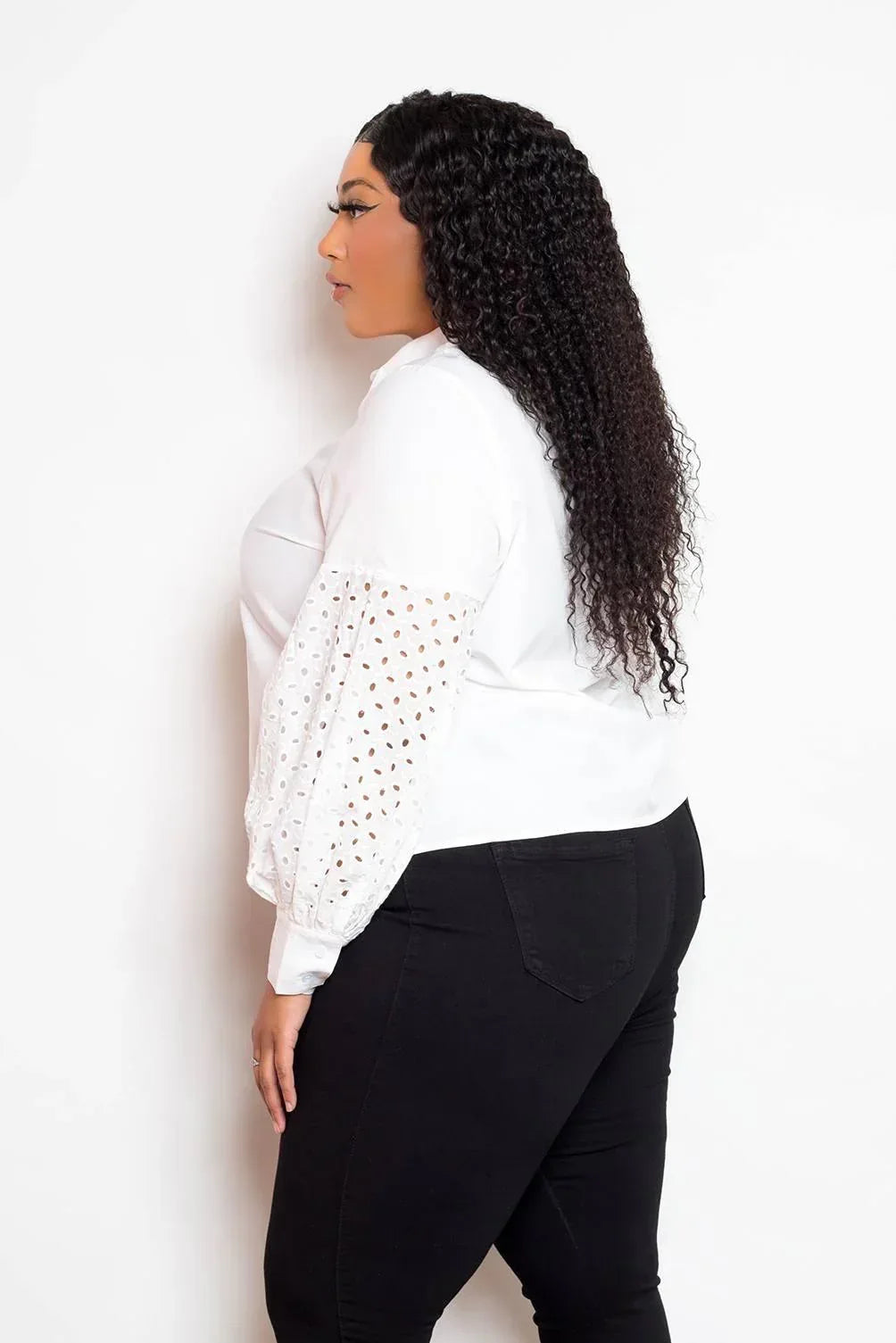 Blouse With Punched Sleeves | Mixtshop LLC