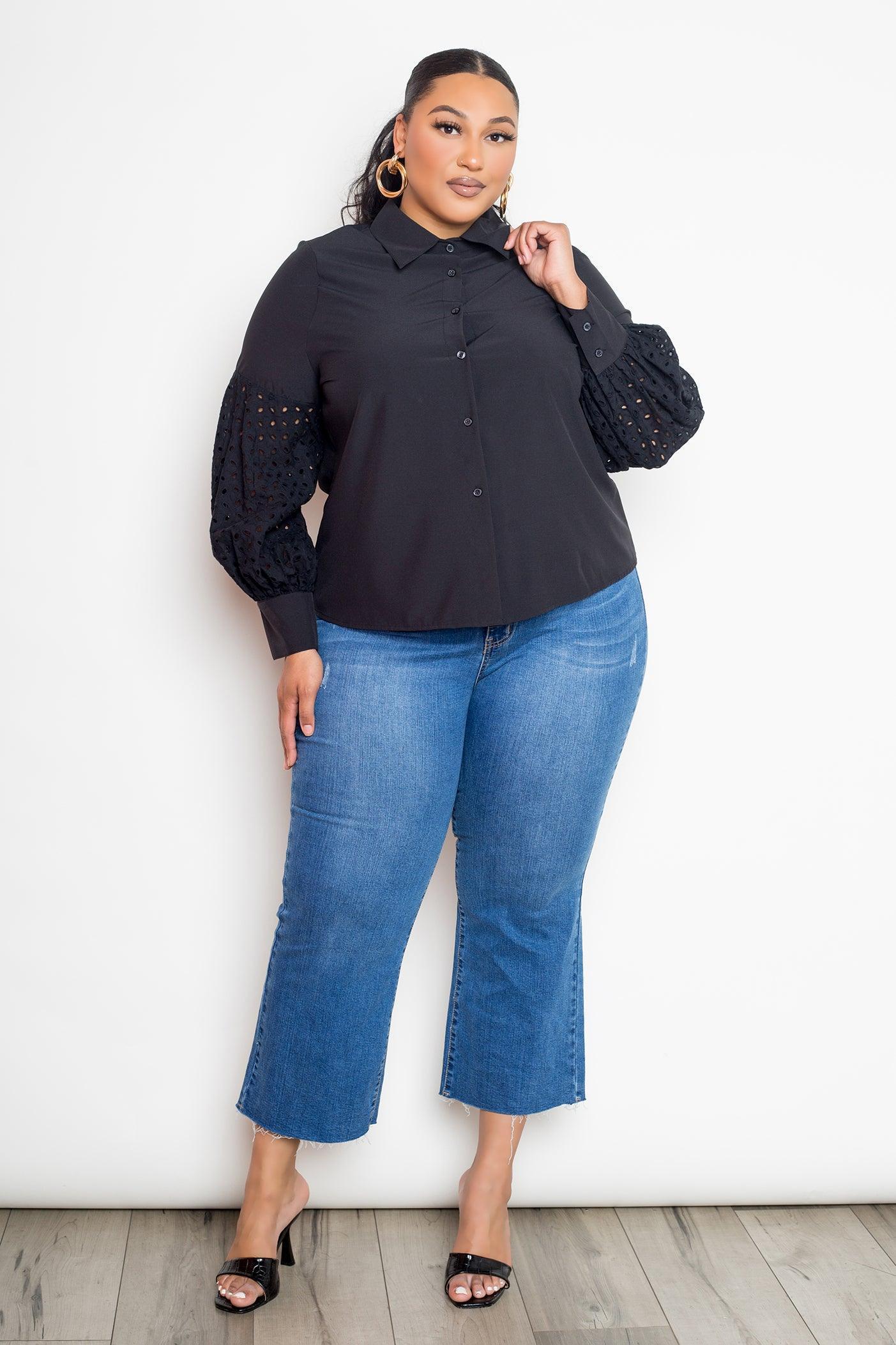 Blouse With Punched Sleeves Secondary image
