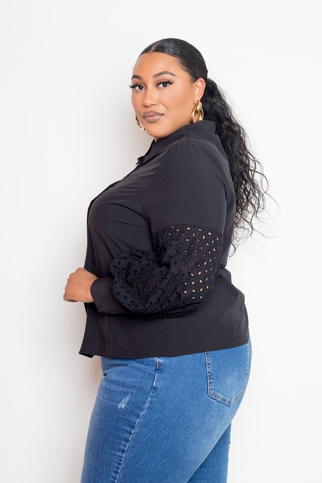 Blouse With Punched Sleeves | Mixtshop LLC