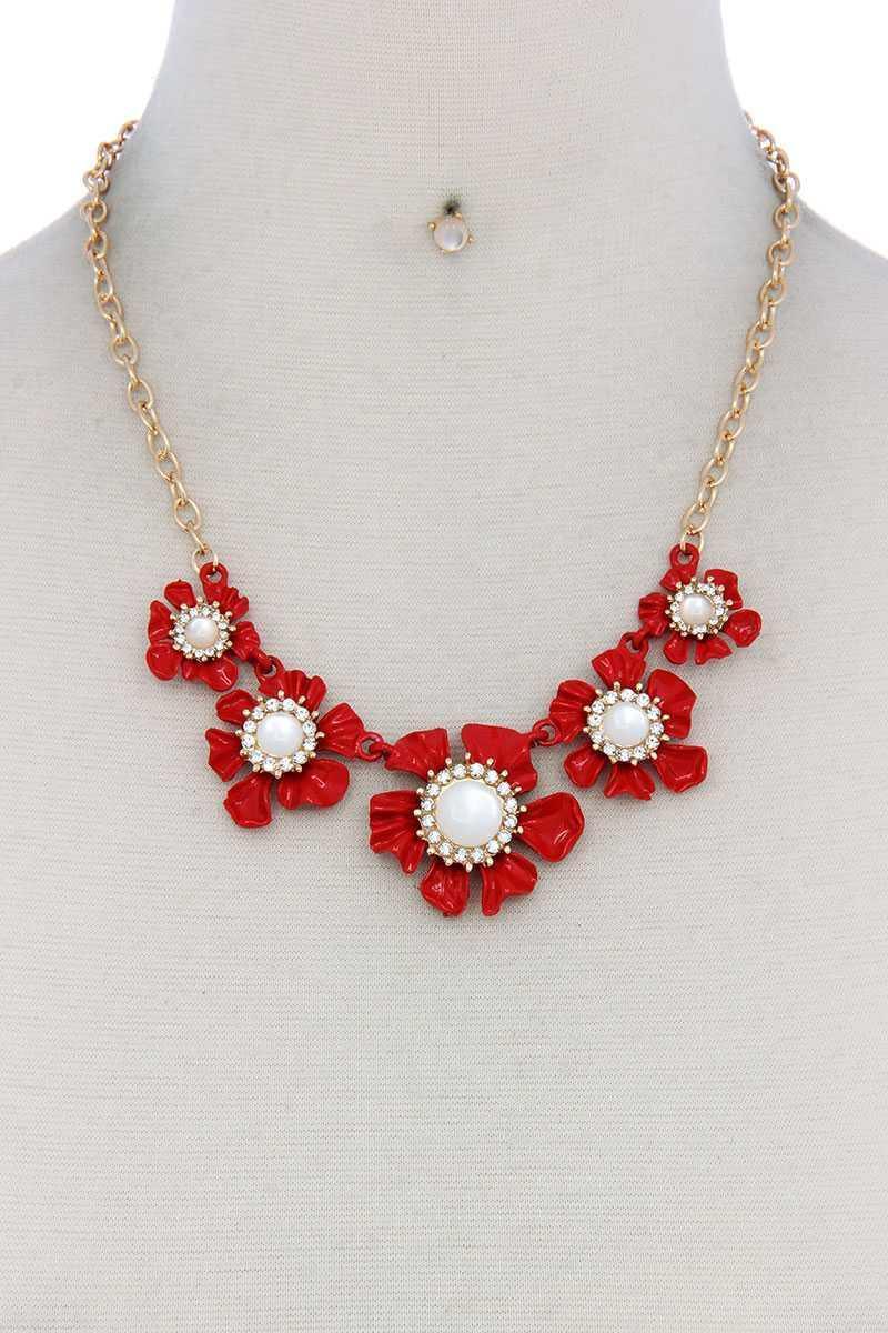 Floral Pearl Bead Necklace | Mixtshop LLC