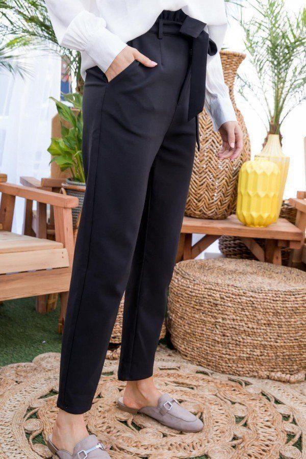 Ruffle High Waist Belt Side Pocket Front Zipper Solid Pants | Mixtshop LLC