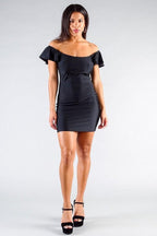 Convertible Off Shoulder Ruffle Sleeve Bodycon Mini Dress | Mixtshop LLC