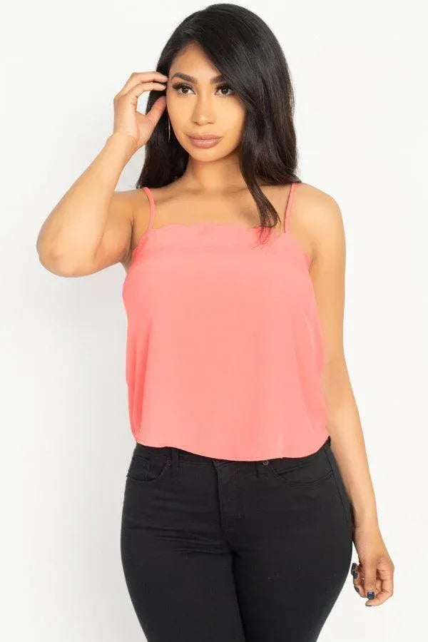 Scallop Opening Cami Top | Mixtshop LLC Main image