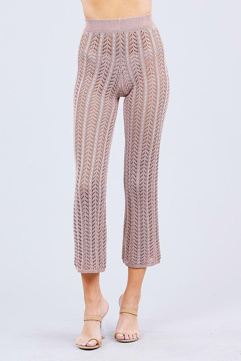 Flare Long Fishnet Sweater Pants | Mixtshop LLC Main image