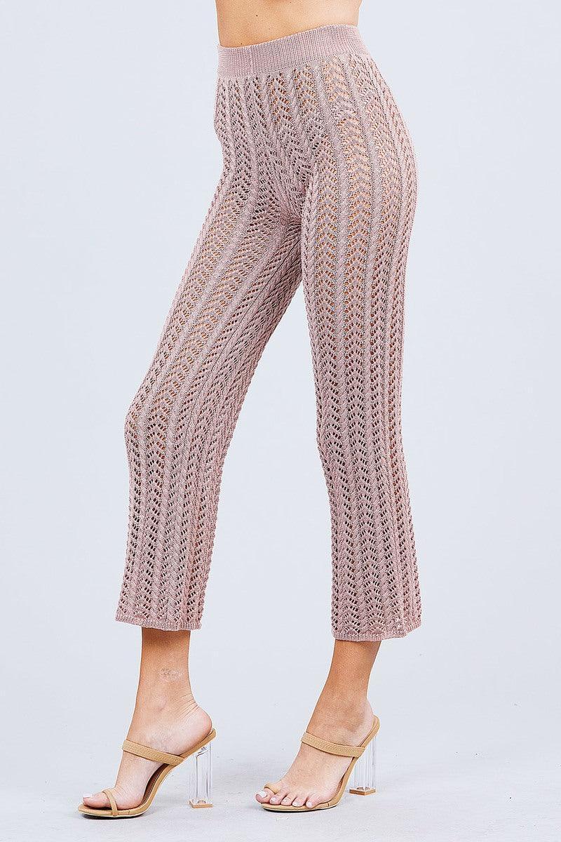 Flare Long Fishnet Sweater Pants Secondary image
