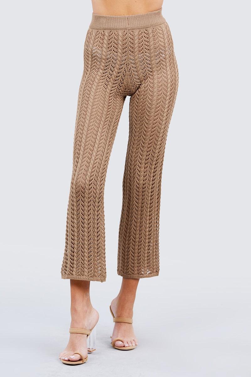 Flare Long Fishnet Sweater Pants | Mixtshop LLC Main image