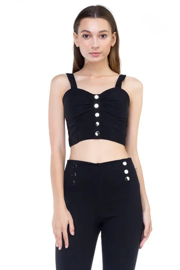 Sweetheart Button Down Crop Top | Mixtshop LLC